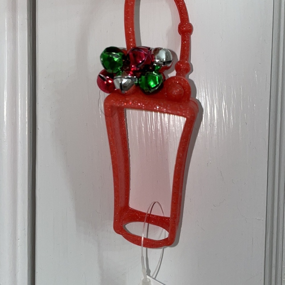 Bath and Body Works holiday Christmas sanitizer holder keychain jingle bells - Picture 1 of 3